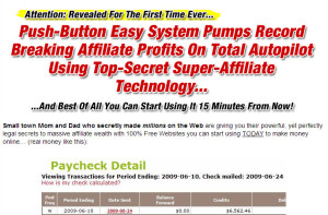 A screen shot of a typical headline found on sites selling internet marketing training courses.